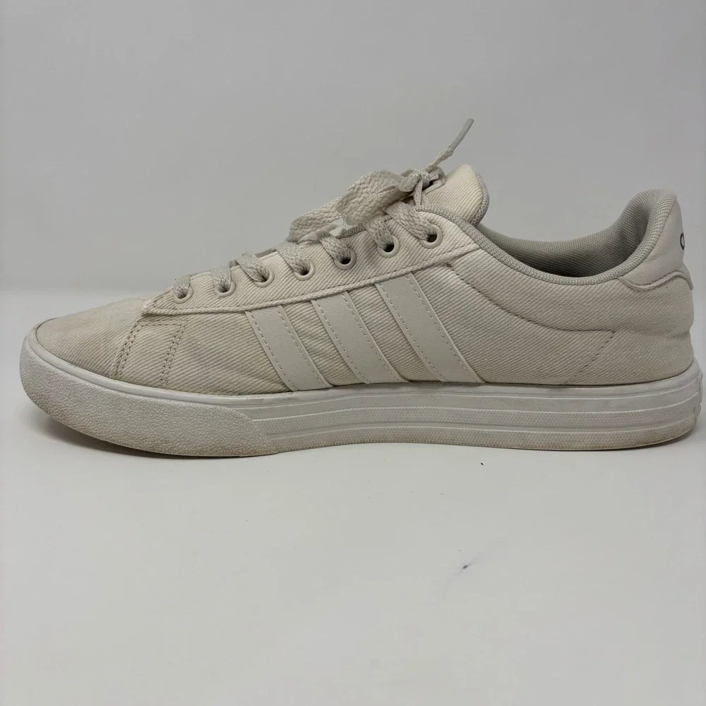 Adidas Daily 2.0 Mens Canvas Skate‎ Sneakers Off White Cream Low Top Shoes 10.5